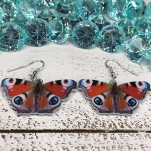 Peacock Acrylic Butterfly Earrings